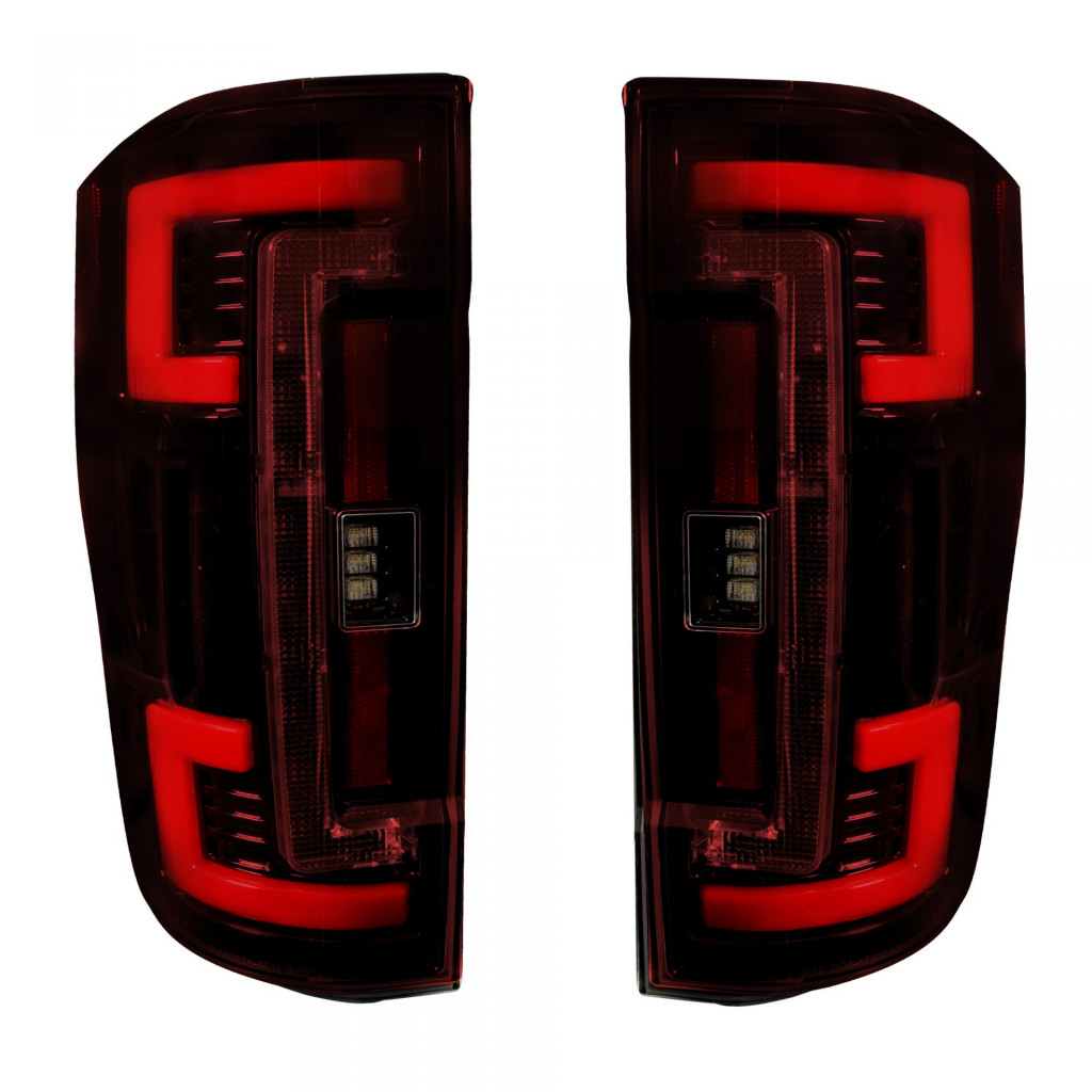 Recon Tail Lights For Ford F-250/F-350/F-450/F-550 Super Duty 2017 2018 2019 | OLED | Red Lens