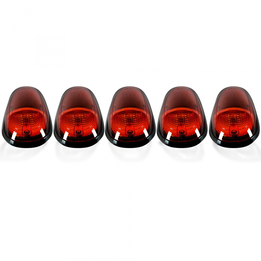 Recon Cab Roof Lights For Dodge Ram 1500/2500/3500 2003-2014 Amber Lens | Amber LED Bulbs w/ Wiring | 5 Piece | Black Base