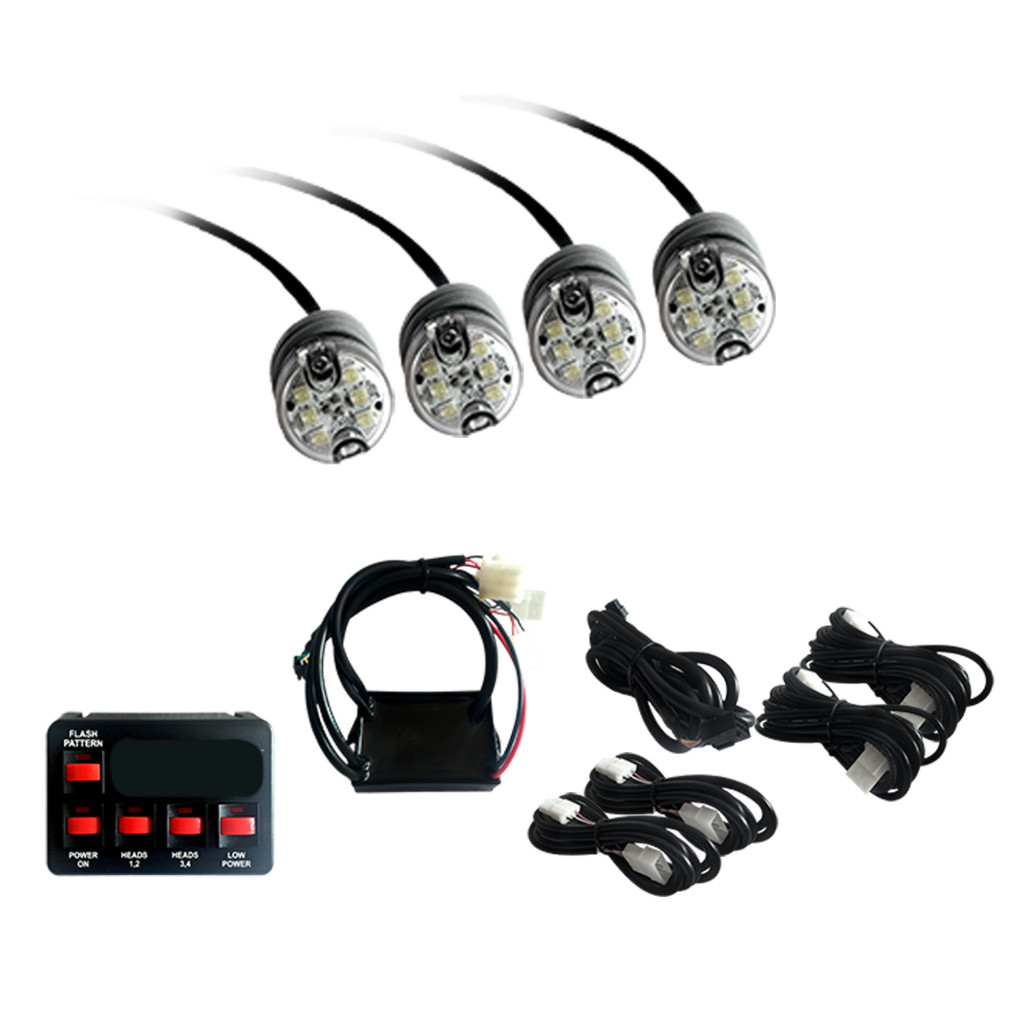 Recon Strobe Light Kit | 36-Watt 4-Bulb Professional-Grade | LED | All Plug & Play | Clear