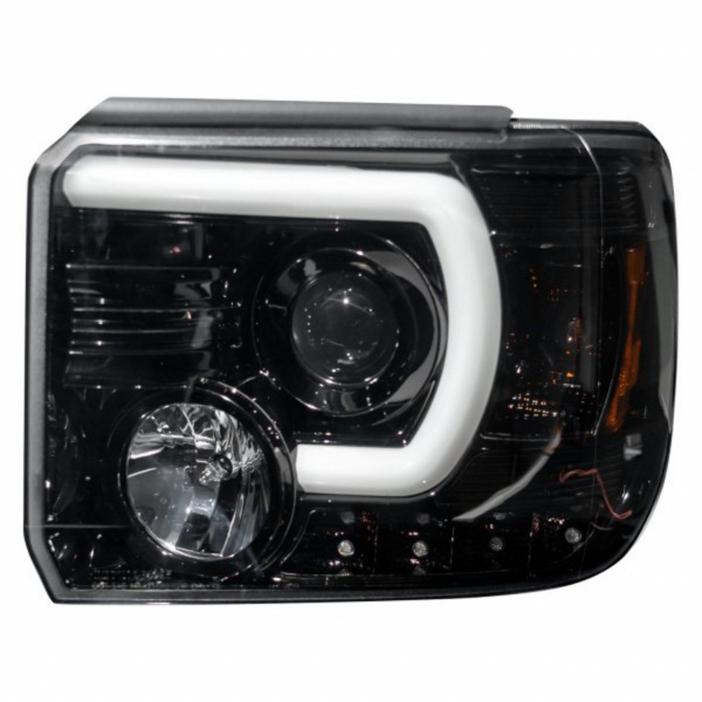 Recon Projector Headlights For GMC Sierra 1500 2014 2015 | OLED | Smoked Black