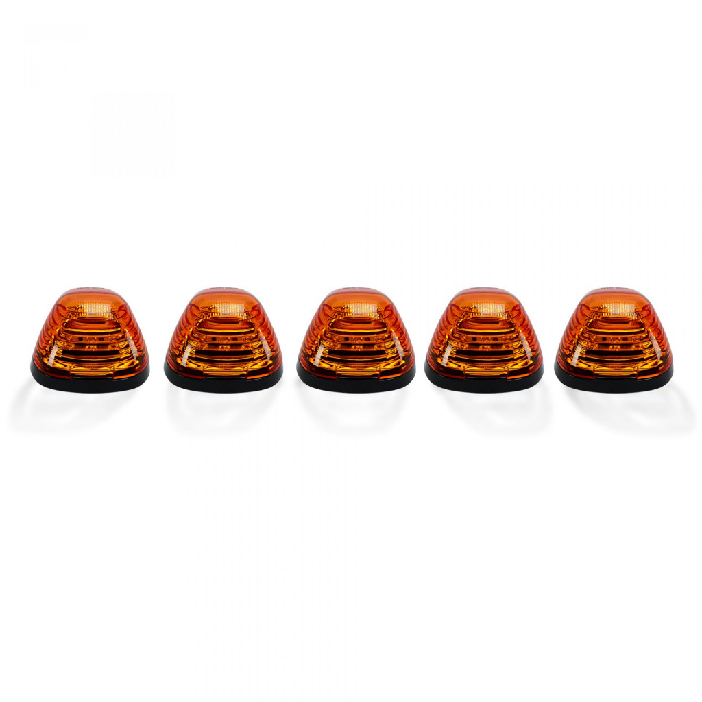 Recon Cab Roof Light For Ford F-450/F-550 Superduty 1999-2016 | Amber Lens | w/ Amber OLED Bar Style | 5-Piece Set
