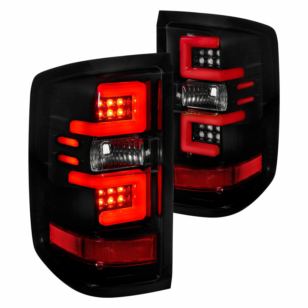 Recon Tail Lights For Chevy Silverado 1500/2500/3500 2014 15 16 17 18 2019 | OLED | Smoked Lens