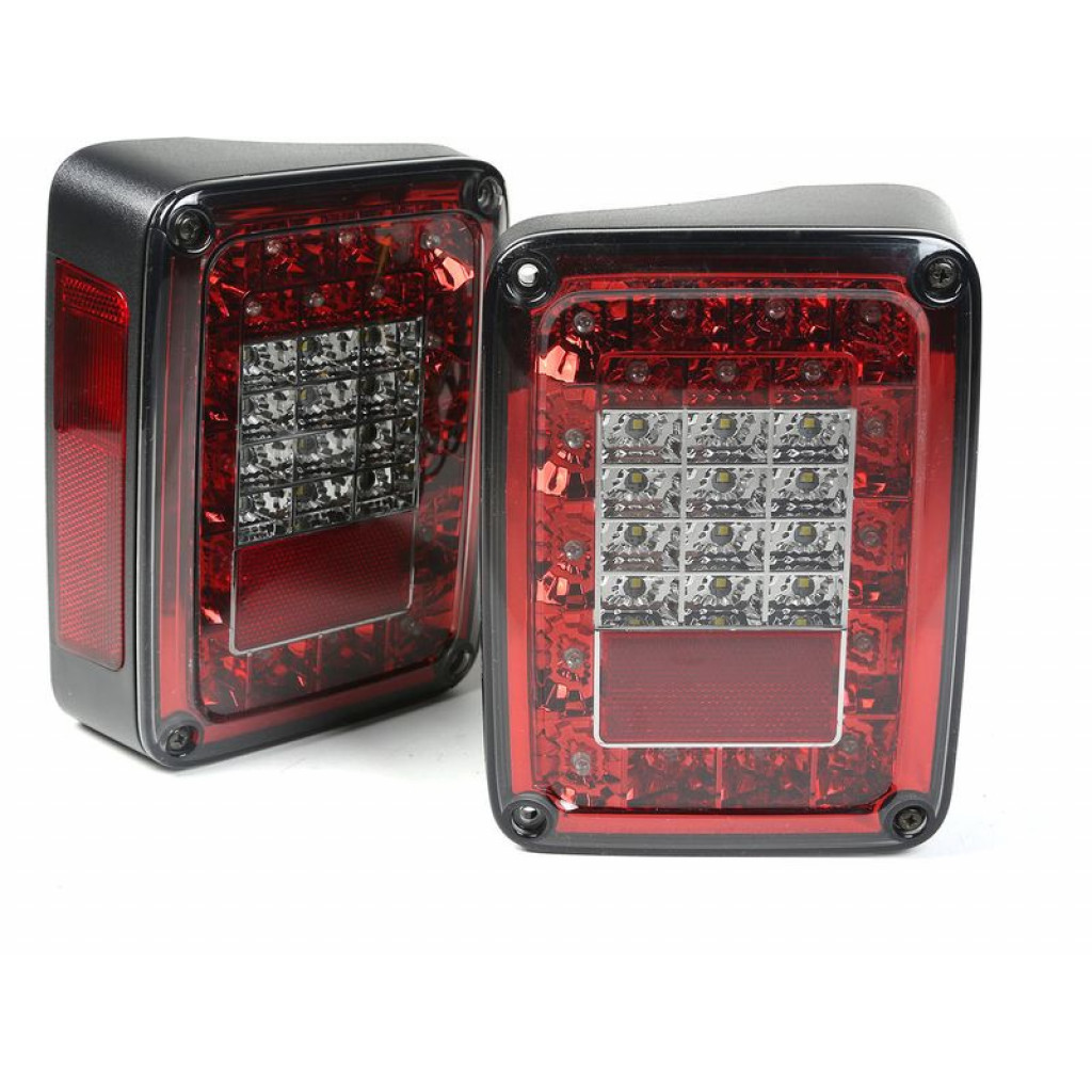 Rugged Ridge For Jeep Wrangler 2007 08 09 10 11 2018 Led Tail Light Set Smoke | (TLX-rug12403.88-CL360A70)