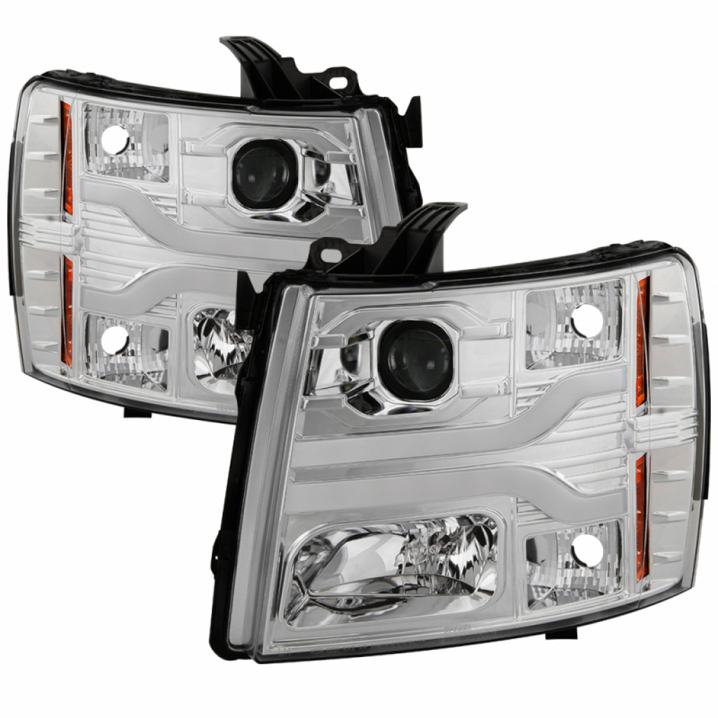 Spyder For Chevy Silverado 2500/3500 HD 2007-2014 Projector Headlights Pair - Chrome | 5083616