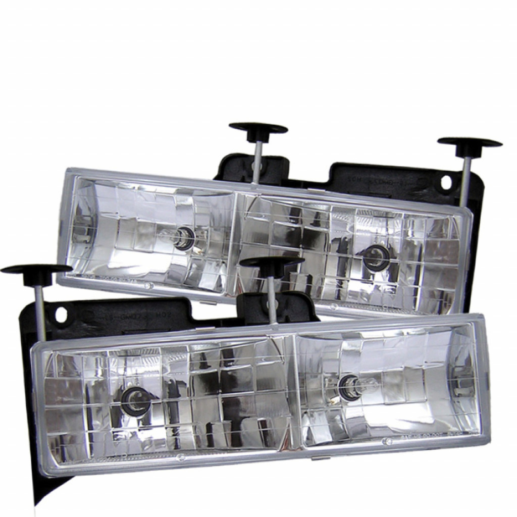 Spyder For Chevy R2500 1989 Crystal Glass Headlights Pair Chrome HD-YD-CCK88-C | 5012388