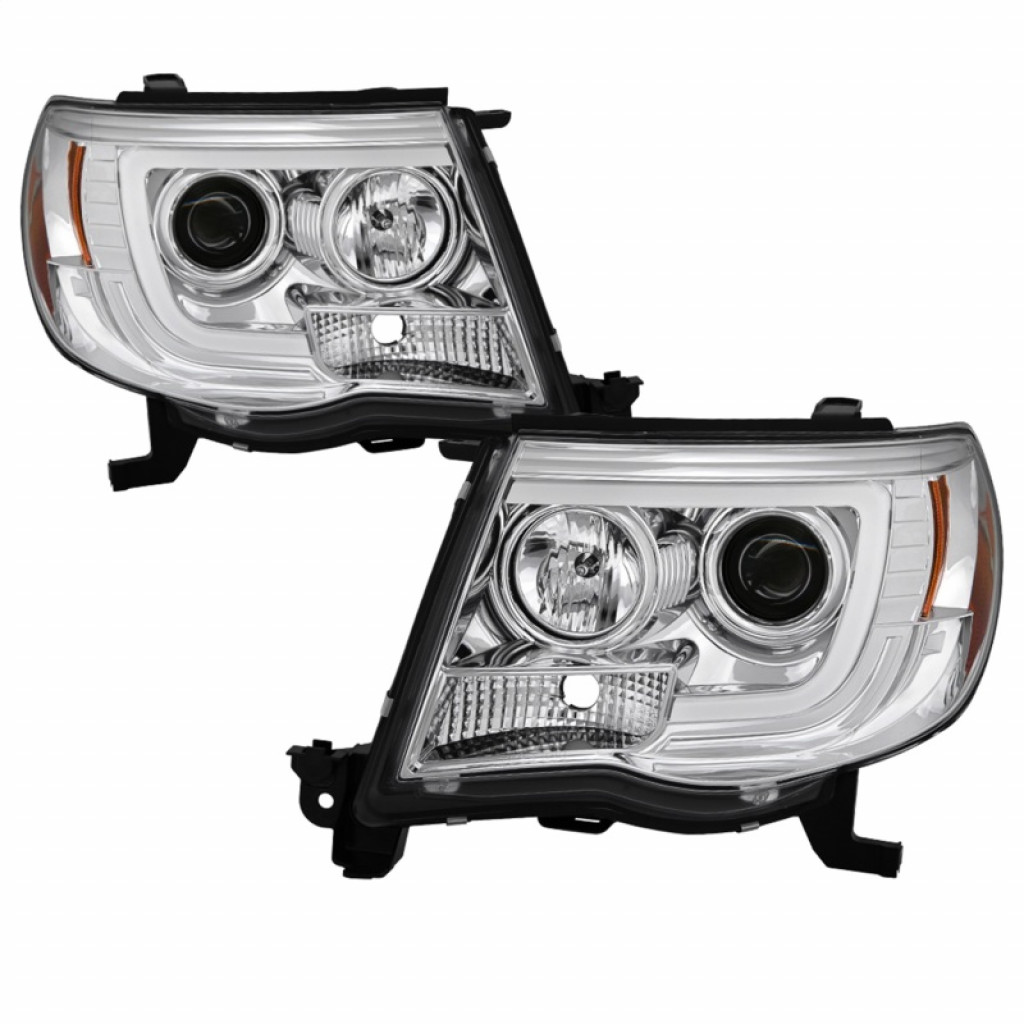 Spyder For Toyota Tacoma 05-11 Projector Headlights Pair - Light Bar DRL - Chrome | 5084668