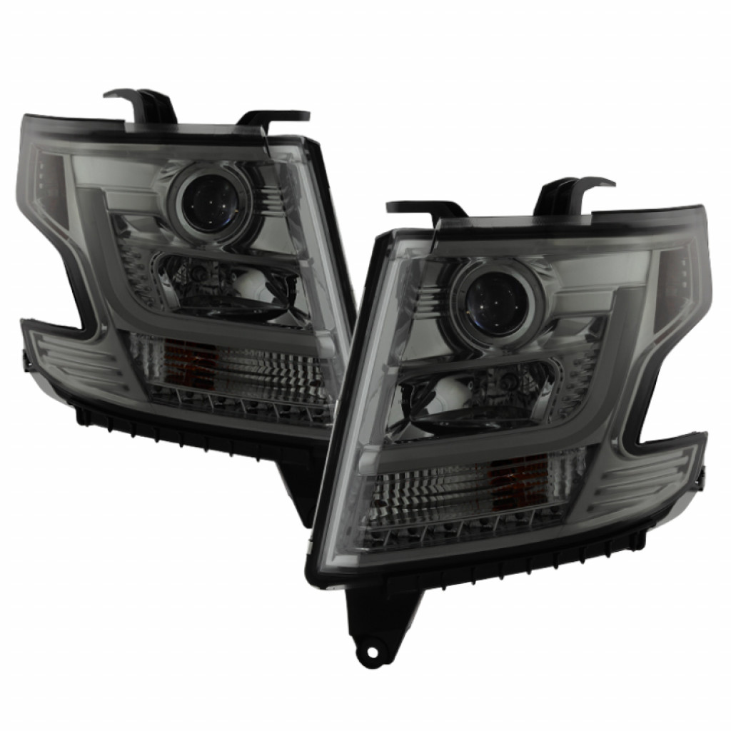 Spyder For Chevy Tahoe 2015 2016 Projector Headlights Pair - DRL LED - Smoke | 5082558