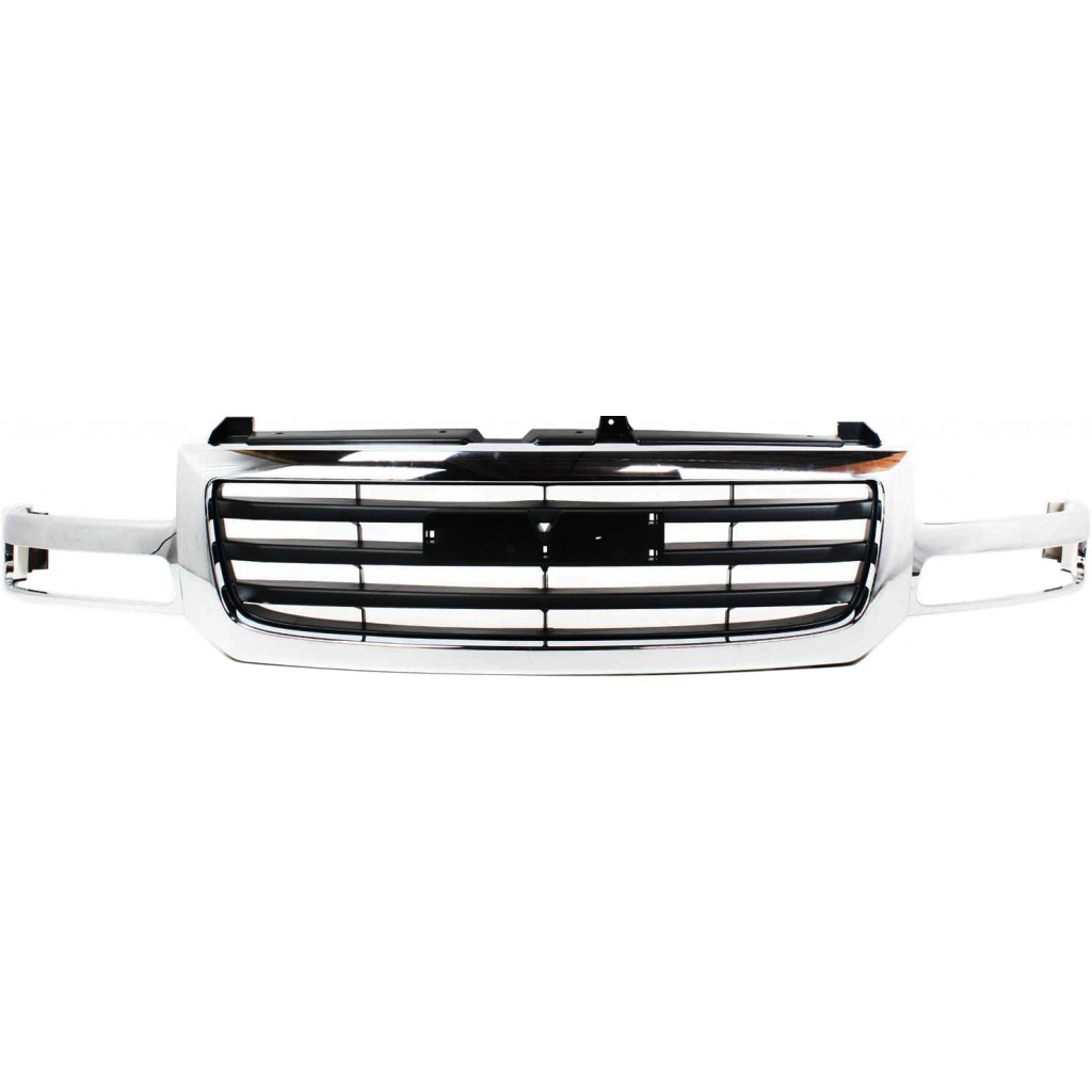 For GMC Sierra 2500 Grille Assembly 2003 2004 | Chrome Shell & Insert | Fits 2007 Classic Plastic | GM1200475 | 19130791 (CLX-M0-USA-G070104C-CL360A71)
