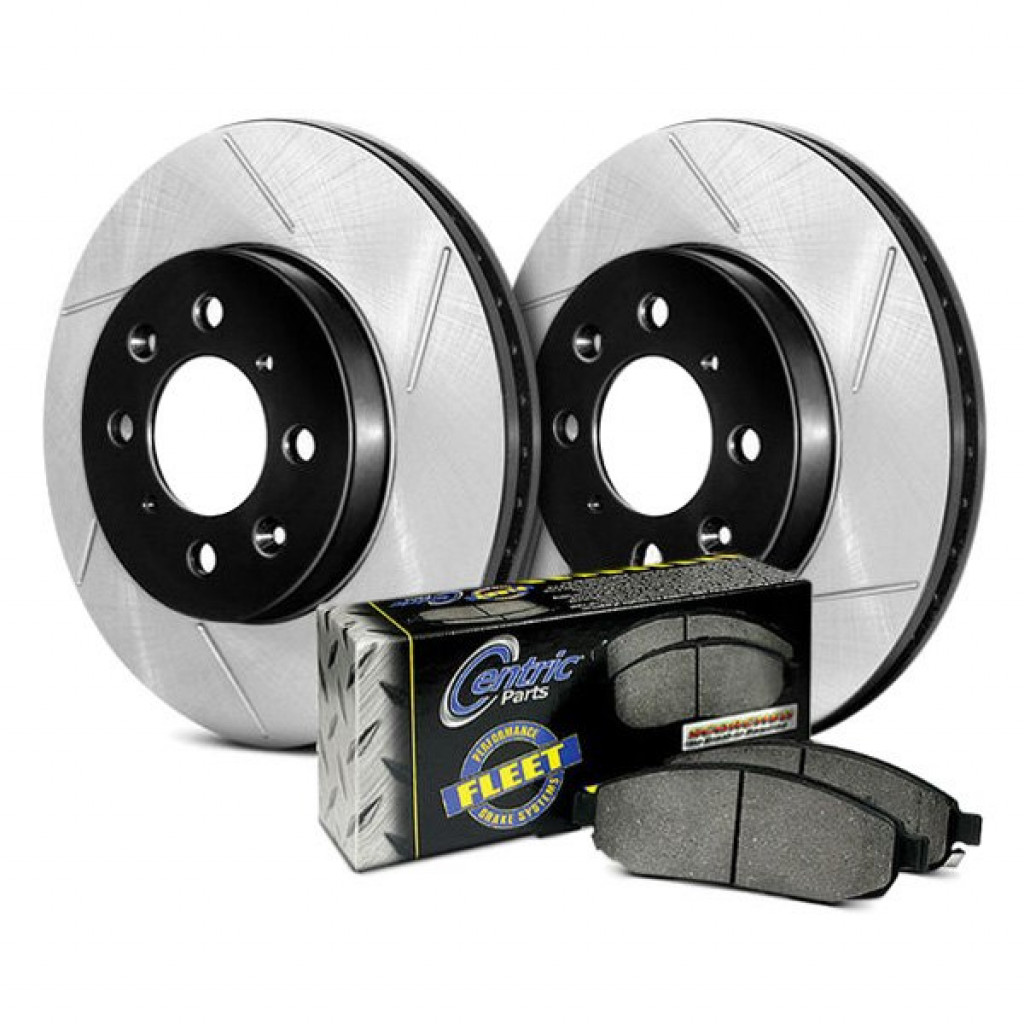 StopTech For GMC Sierra 1500 Classic 2007 Axle Pack Rotors + Front Pads Package | 1 x Brake Pads Sport w/Shims and Hardware - Front, 2 x Slotted Sport Brake Rotor - Front Left and Right, Sold as a Kit (TLX-sto970.66015-CL360A82)