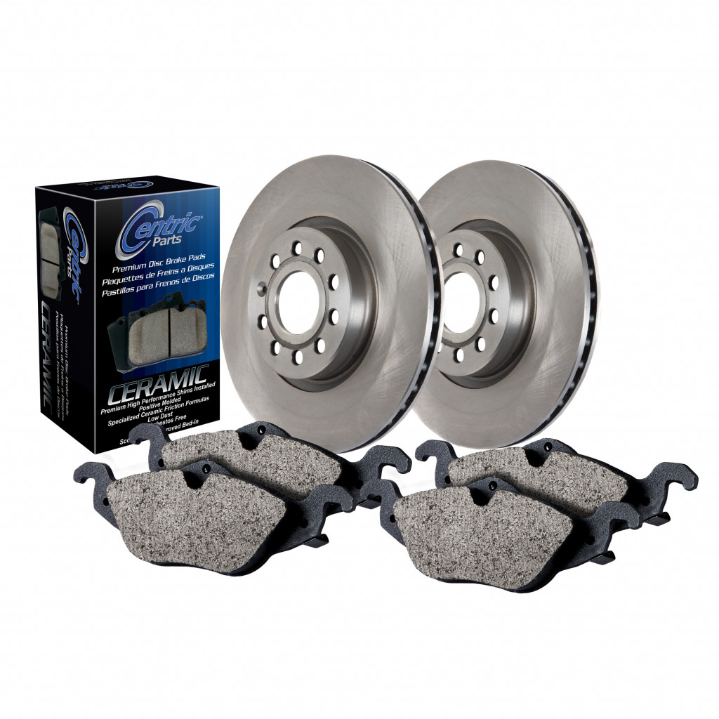 StopTech For Subaru Legacy 2002-2006 Front Brake Rotor & Brake Pads Sold as Kit | 2 x Centric Brake Rotor - Front, 1 x Centric Premium Ceramic Brake Pads - Front (TLX-sto908.47001-CL360A70)