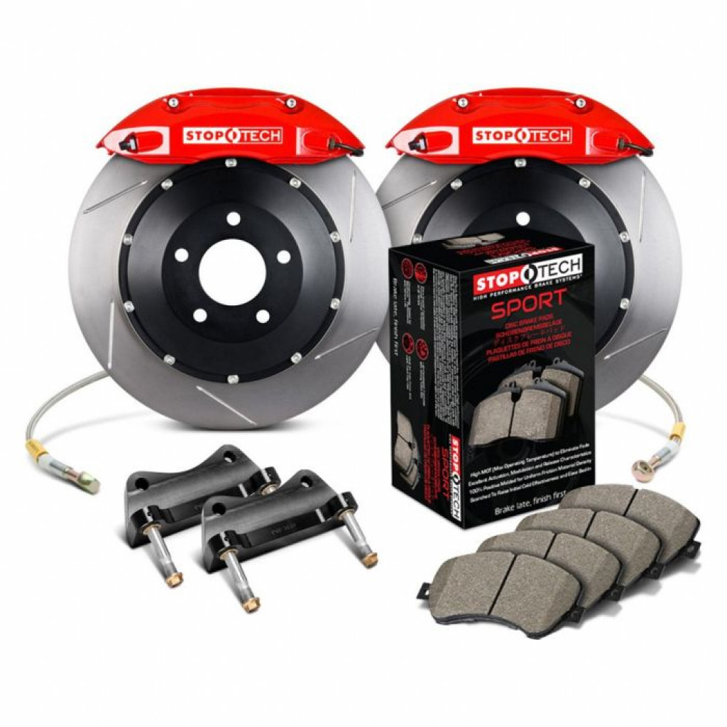 Stoptech For Ford Mustang 94-04 Big Brake Kit Slotted Rotors Front 332x32 Red | ST-40, incl Cobra/Mach One (TLX-sto83.328.4600.71-CL360A70)