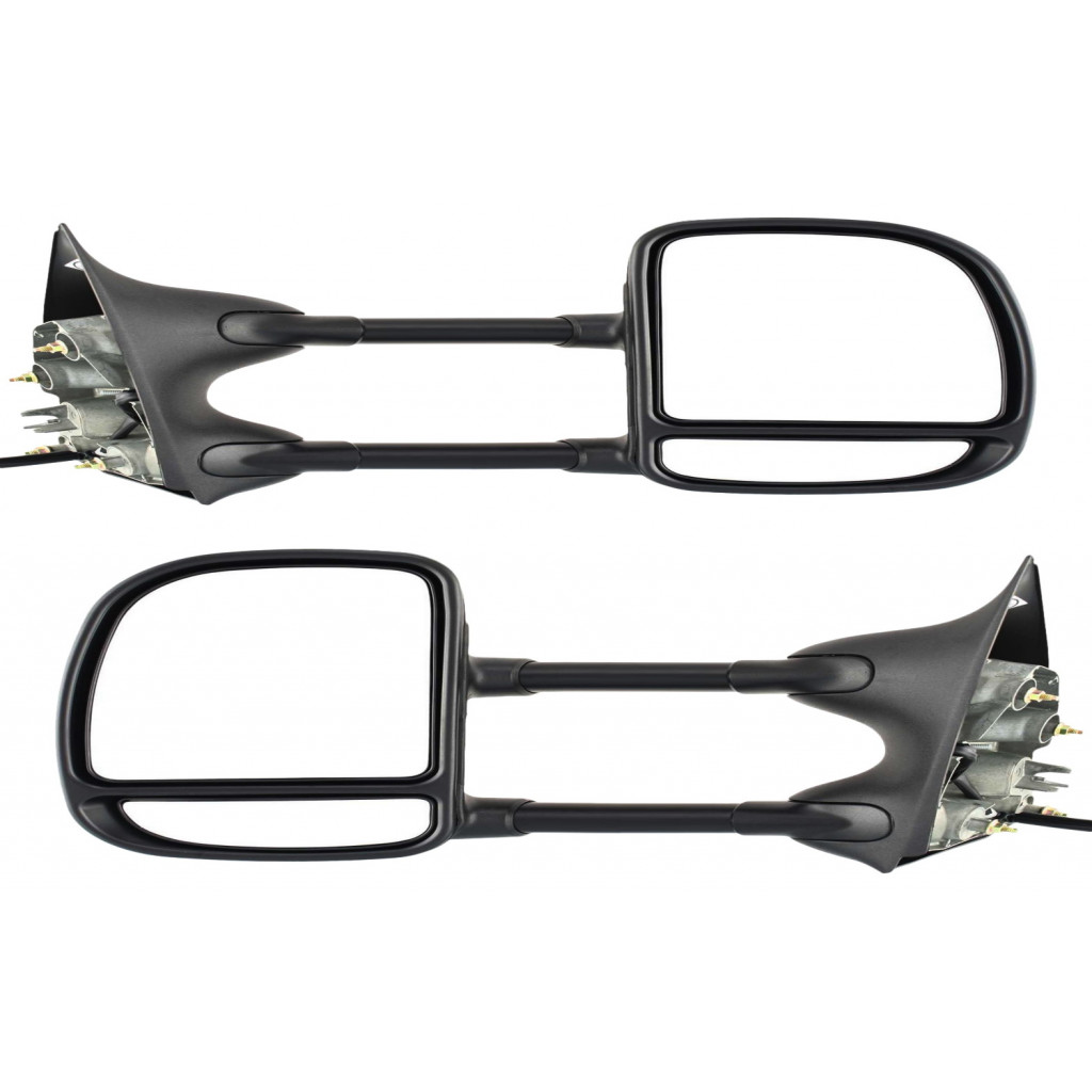 For Ford E-350 Super Duty 2004 2005 Door Mirror Driver and Passenger Side | Pair | Power | Non-Heated | w/ Trailer Tow | Sedan | Replacement For 3C3Z 17683 DAA, 3C3Z 17682 DAA | FO1320227, FO1321227