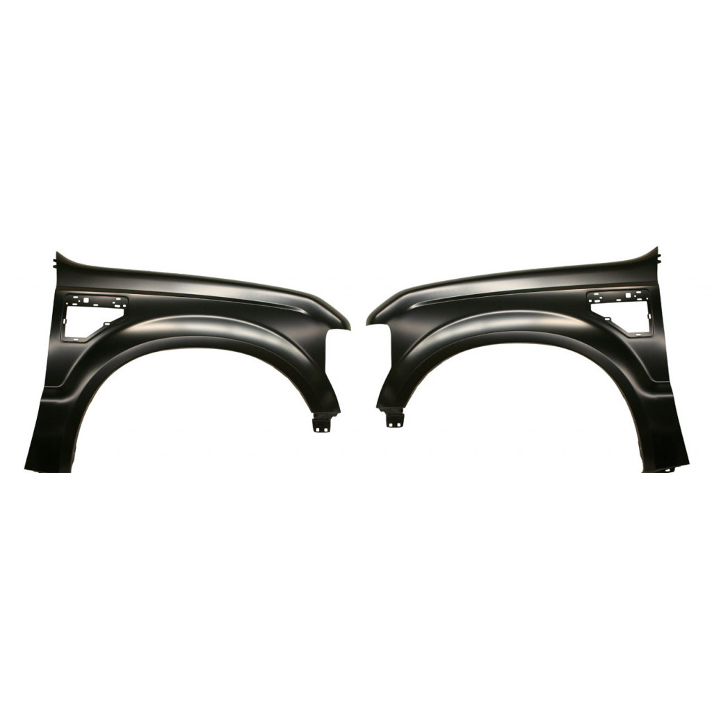 For Ford F-250 Super Duty Front Fender 2008 2009 2010 Driver and Passenger Side Pair / Set | w/ Provisions For Emblem & Nameplate Base | CAPA | FO1240259 + FO1241259 | 7C3Z16006A + 7C3Z16005A (PLX-M0-USA-F220174Q-CL360A1)