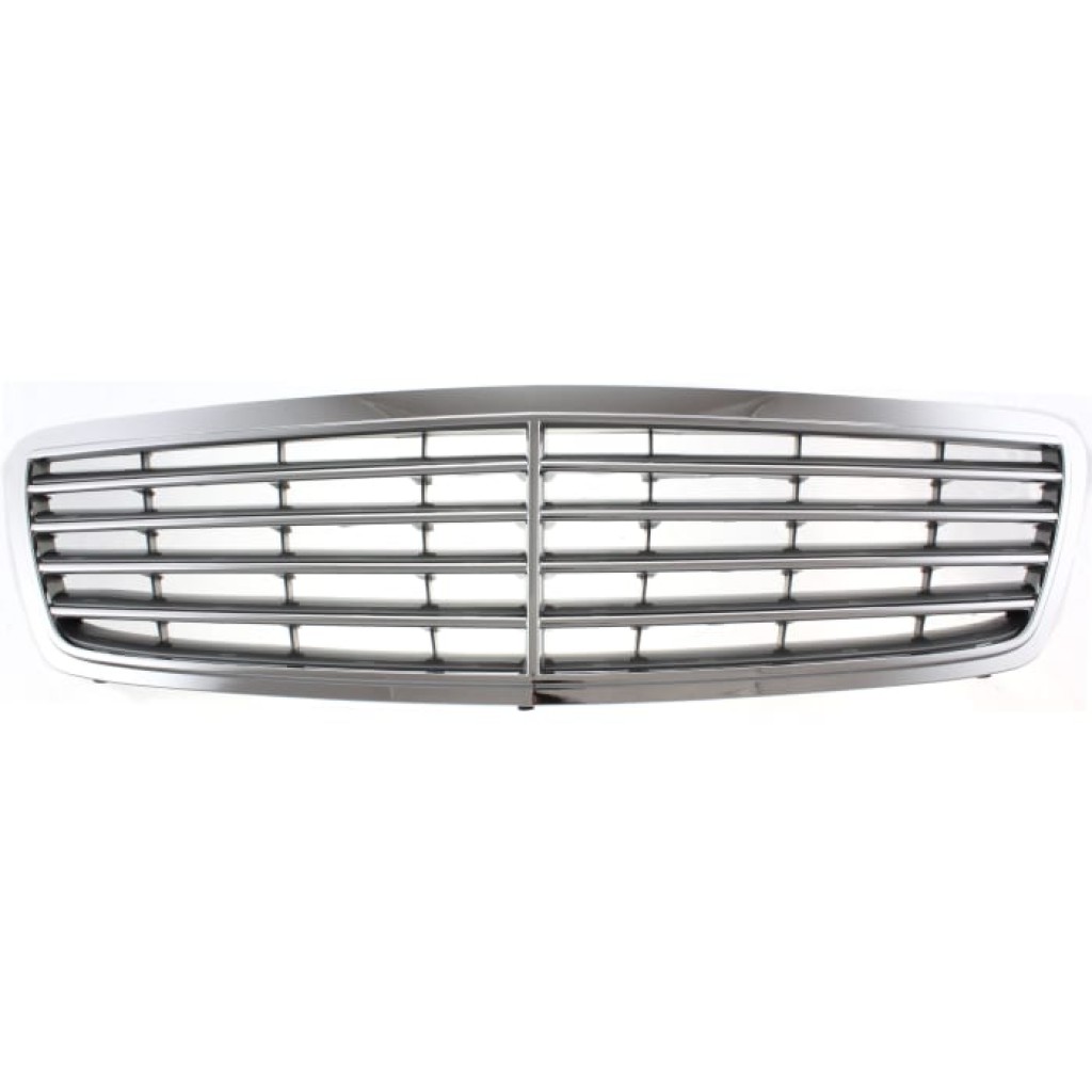 For Mercedes-Benz C32 AMG Grille Assembly 2002 2003 2004 | Chrome Shell/Painted Gray Insert | Avantgarde Package | Elegance Package | Plastic | MB1200133 | 20388002237246 (CLX-M0-USA-M070199-CL360A72)