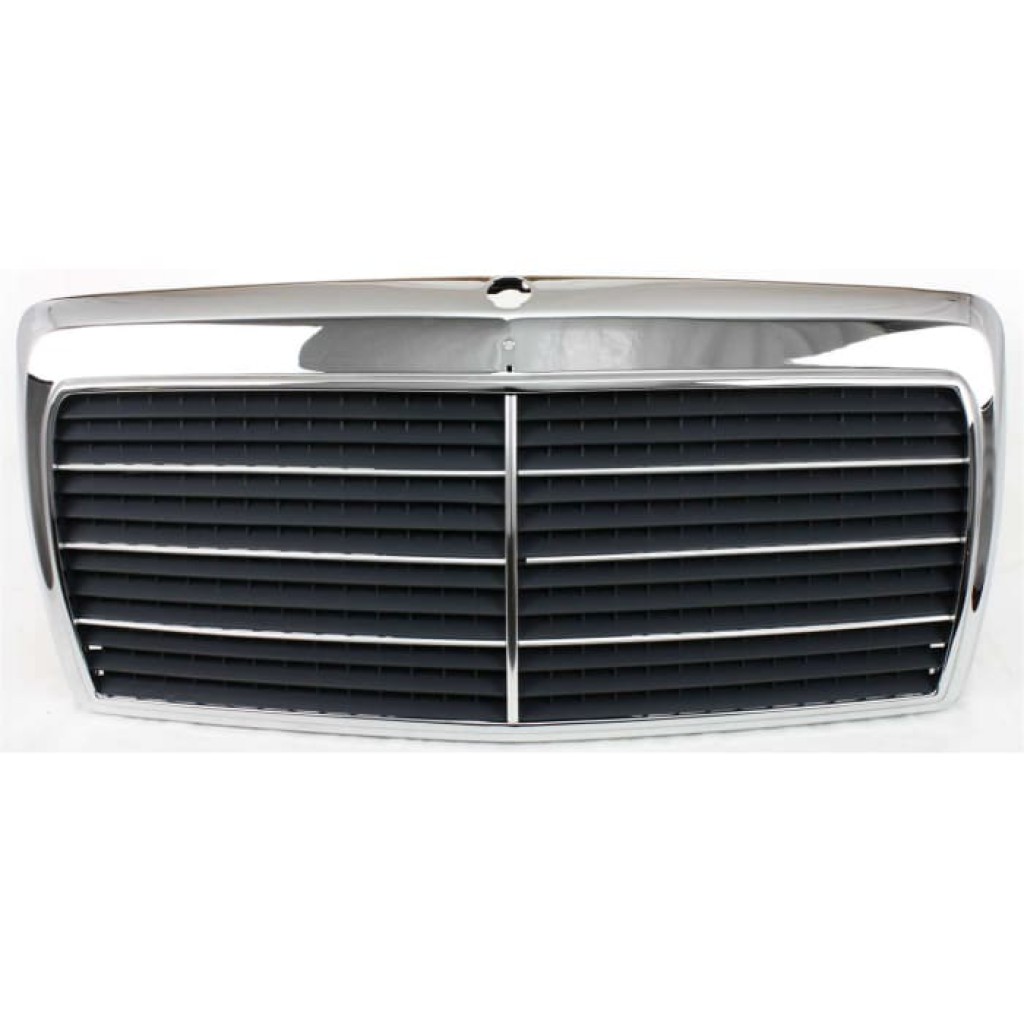 For Mercedes-Benz 300E Grille Assembly 1986-1993 | Chrome Shell/Painted Gray Insert | (124 Chassis) | Plastic | MB1200129 | 1248800783 (CLX-M0-USA-M207-CL360A70)