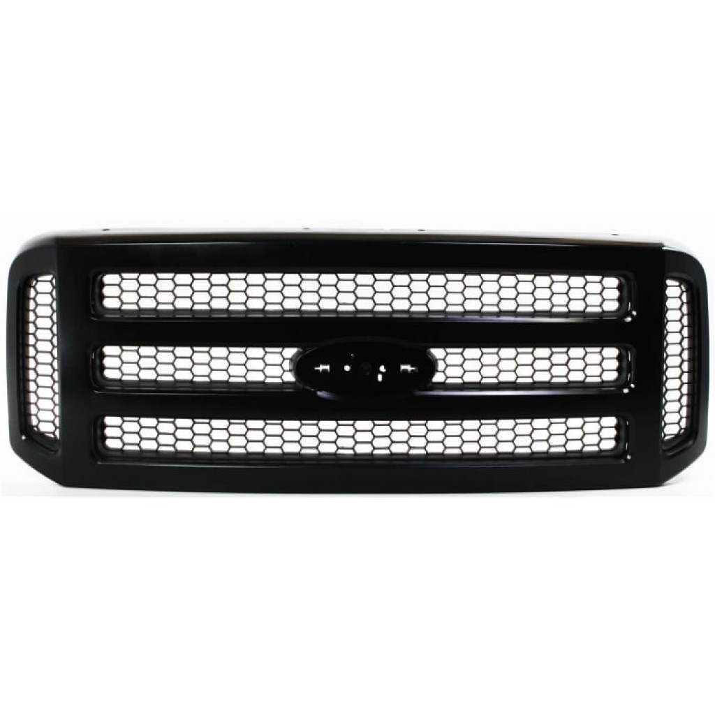 For F-250 / F-350 / F-450 / F-550 Super Duty Grille Assembly 2005 06 2007 | Honeycomb | Painted Black Shell & Insert | w/o Chrome Package | FO1200457 | 5C3Z8200CAD (CLX-M0-USA-F070159-CL360A70)