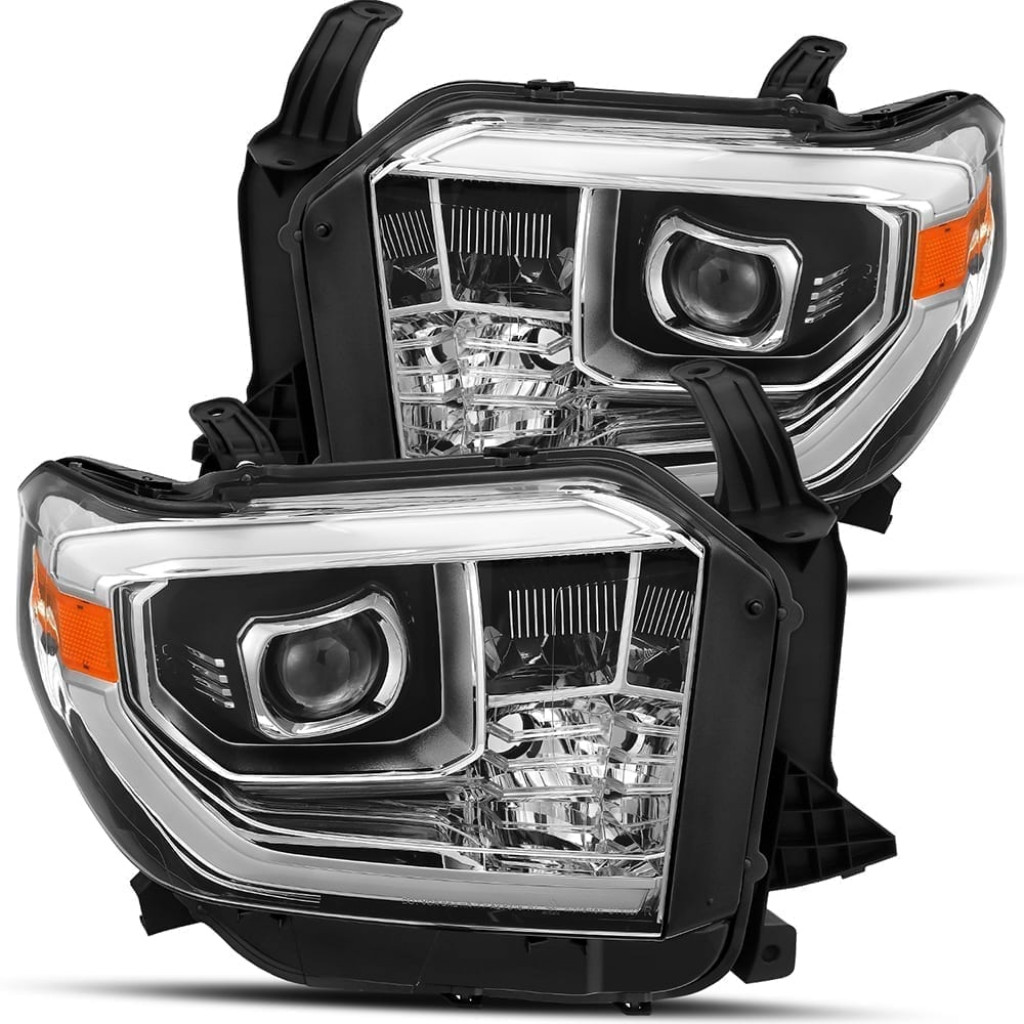 AlphaRex For Toyota Tundra 2014-2019 Projector Headlight PRO-Series Chrome Black | Plank Style,w/Activ Light (TLX-arx880798-CL360A70)