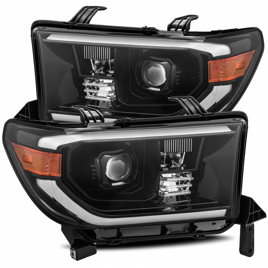 AlphaRex For Toyota Tundra 2007-2013 Projector Headlights PRO-Series Alpha Black | Plank Style,w/Activ Light (TLX-arx880714-CL360A70)