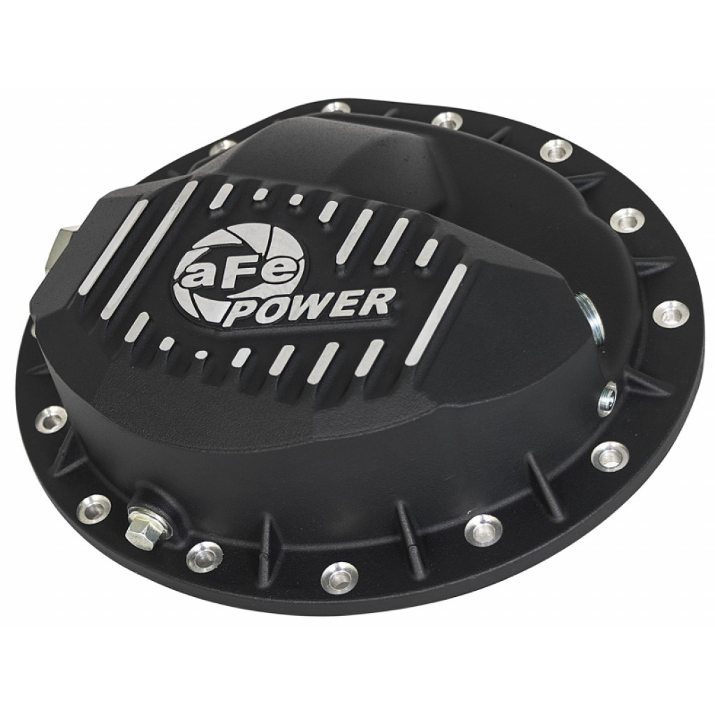 AFE For Chevy C2500/C3500 1999 2000 Power Pro Series Rear Differential Cover | w/ Machined Fins,Black (TLX-afe46-70372-CL360A76)