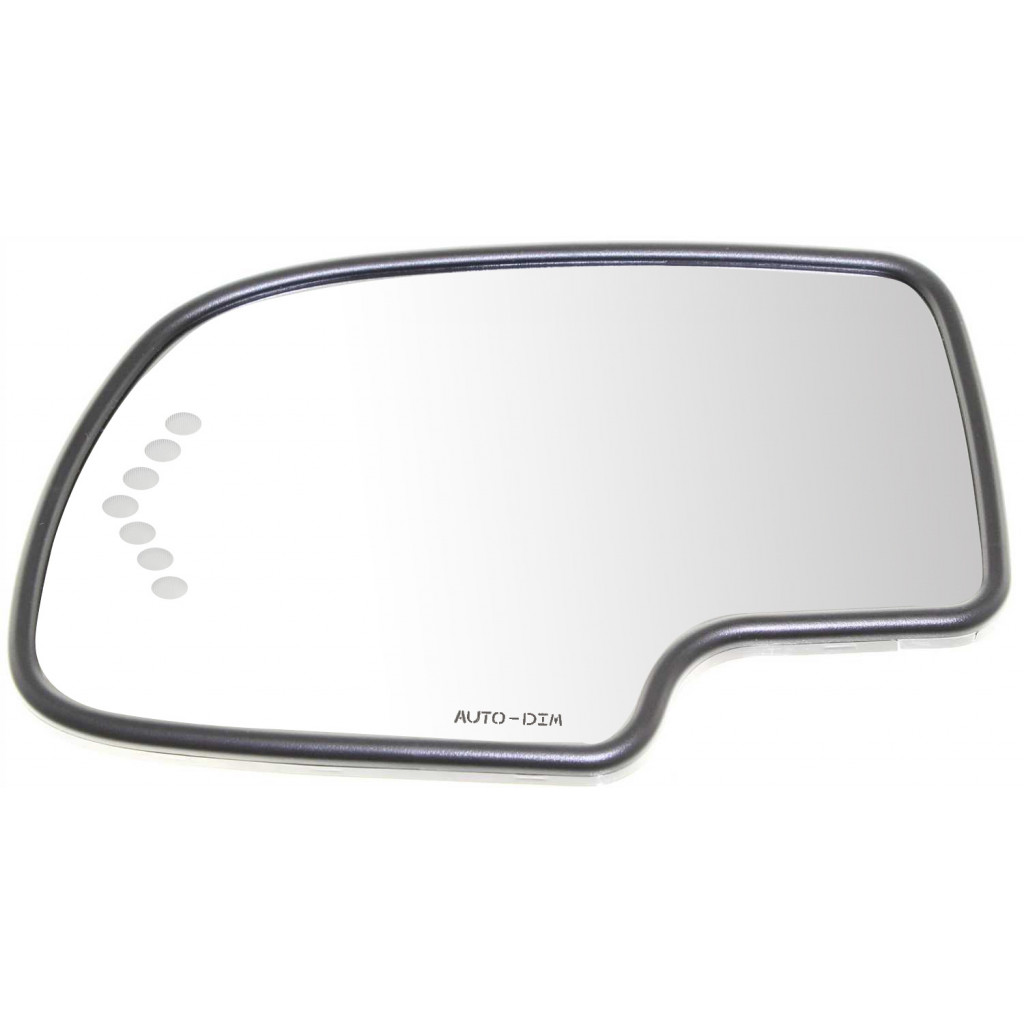 For GMC Sierra 1500 / 2500 / 3500 Mirror Glass 2003 04 05 2006 | Heated | Auto-Dim & Signal Light | All Cab Types | Includes 2007 Classic | Flat Glass Type (CLX-M0-USA-CV49GL-S-CL360A75-PARENT1)