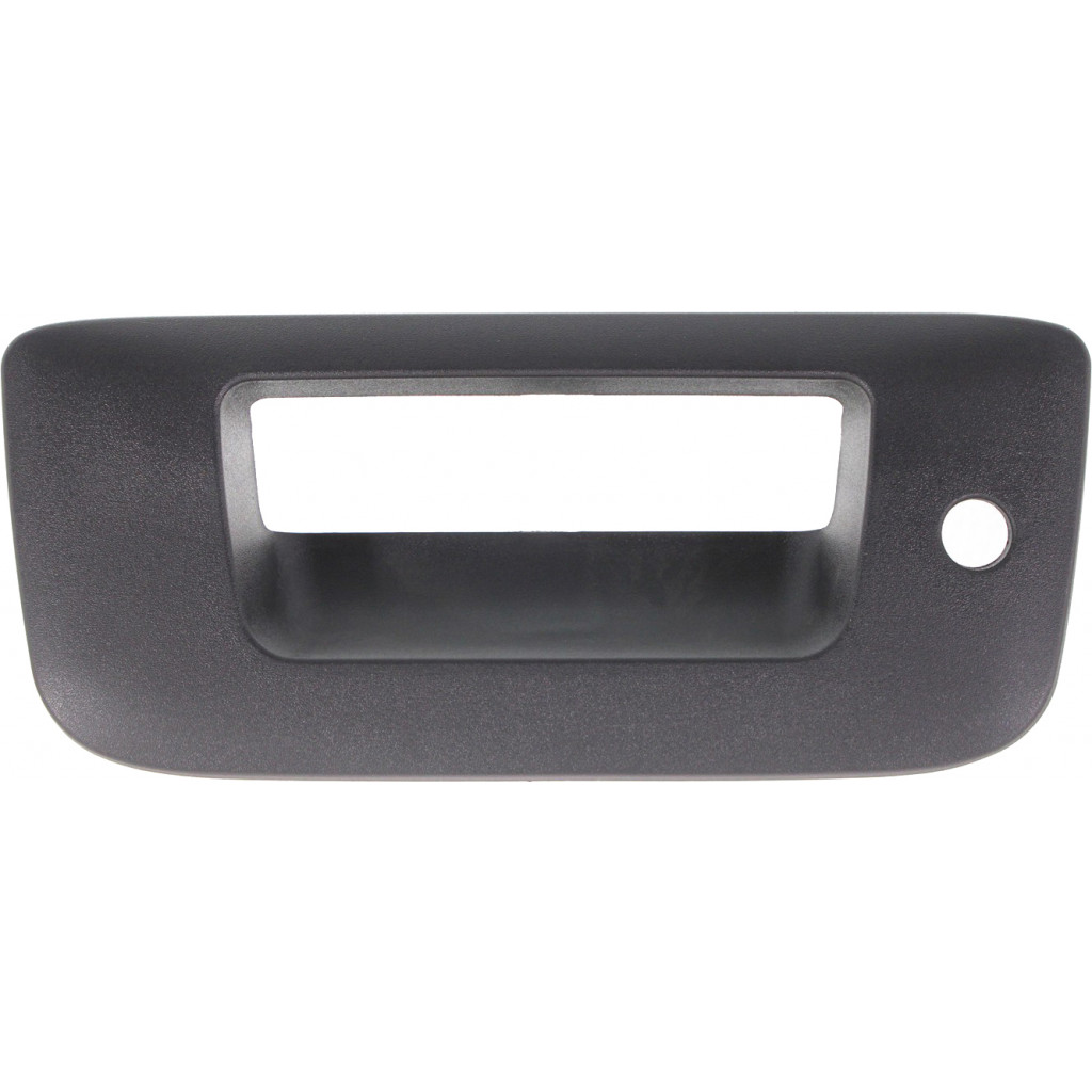 For Chevy Silverado 1500 Tailgate Handle Bezel 2007-2013 | Outside | Textured Black | w/o Camera Hole | w/ Keyhole | Excludes 2007 Classic | Plastic | GM1916106 | 22755302 (CLX-M0-USA-REPC580706-CL360A70)