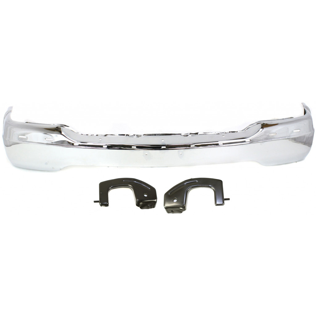 For GMC Sierra 1500 / 2500 / 3500 Front Bumper 1999 00 01 2002 | Chrome | w/o Air Holes | w/ Bracket | GM1002373 | 15758072 (CLX-M0-USA-REPG010902-CL360A70)