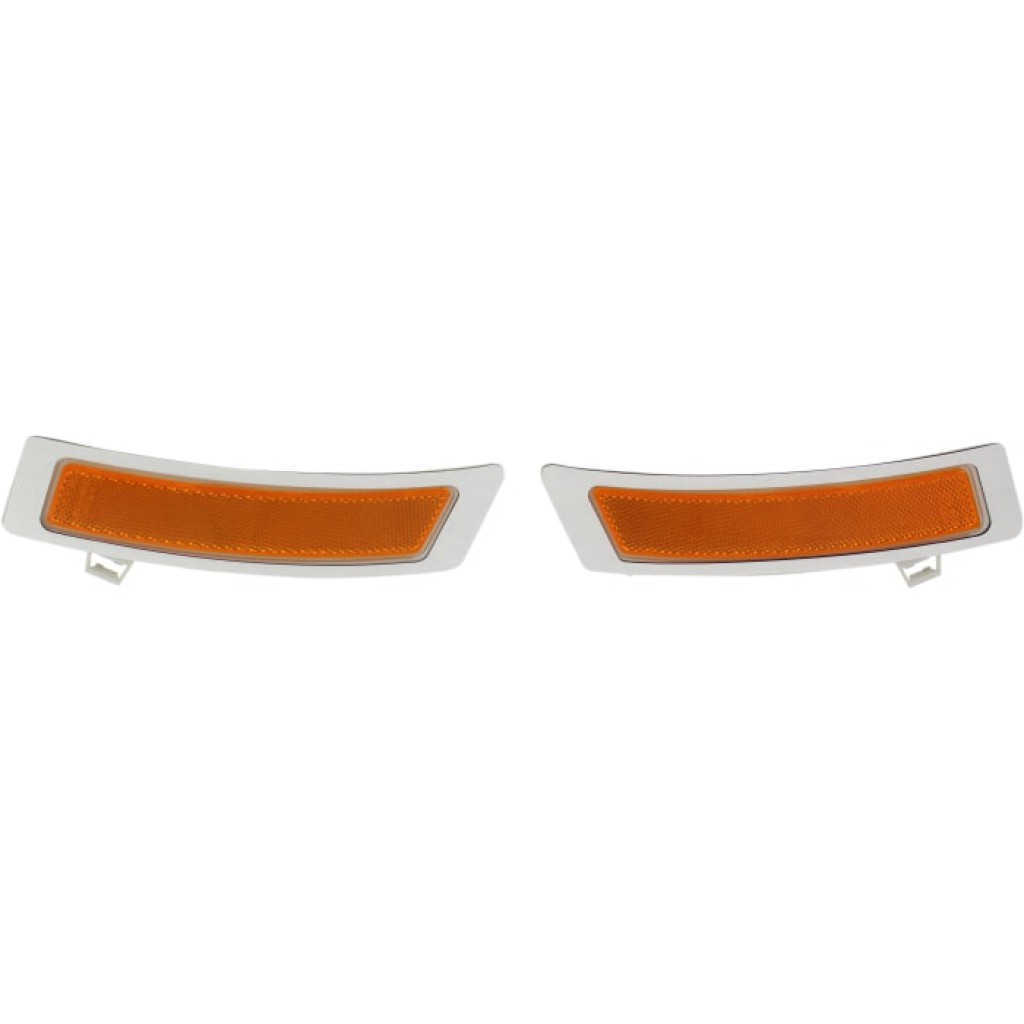 For BMW X5 Front Bumper Reflector 2011 2012 2013 Driver and Passenger Side | Pair | Excludes M | w/o Side View Camera Hole | CAPA | BM1084103 | 63147274433 (CLX-M0-USA-RB11130001Q-CL360A70)