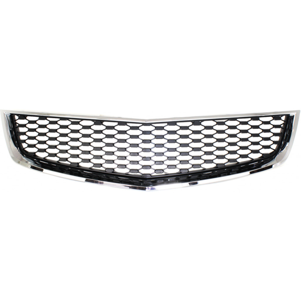 For Chevy Equinox Front Bumper Grille 2010 11 12 13 14 2015 | Lower | Plastic | Chrome Shell / Painted Black Insert | CAPA | GM1200621 | 25798747 (CLX-M0-USA-REPC070146Q-CL360A70)