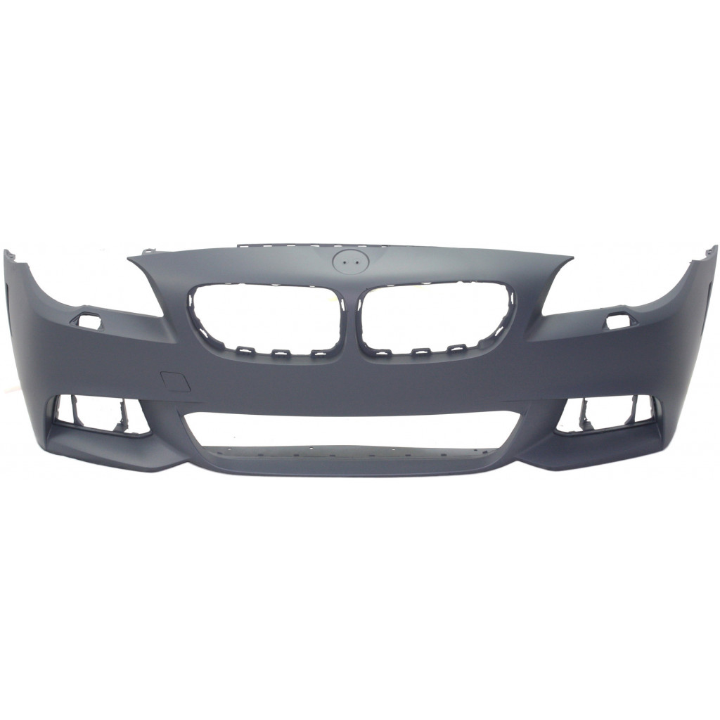 For BMW M5 Front Bumper Cover 2014 2015 2016 | Primed | Plastic | w/ M Package | Sedan/Hybrid | w/o Park Distance Control Sensor Holes | BM1000311 | 51118058994 (CLX-M0-USA-REPBM010344P-CL360A73)