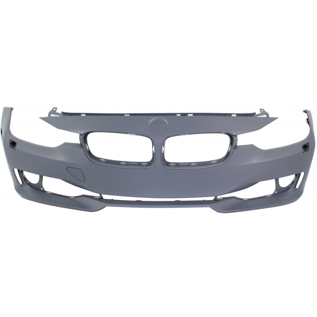 For BMW 320i / 328i / 335i / 328d Front Bumper Cover 2012 13 14 2015 | Primed | w/o M Sport Line | STD Type | w/ Headlight Washer Holes | w/o PDC | Sedan/Wagon | Plastic | BM1000260 | 51117293019 (CLX-M0-USA-REPB010366P-CL360A70)