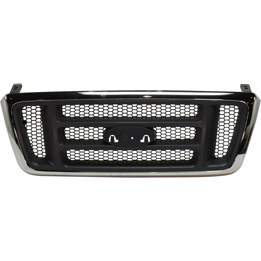 For Ford F-150 Grille Assembly 2004 | Horizontal Bar | Honeycomb | Chrome Shell with Dark Gray Insert | XL Model | FO1200413 | 4L3Z8200AA (CLX-M0-USA-F070137-CL360A70)