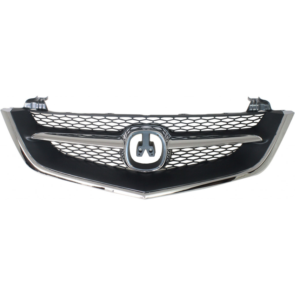 For Acura TL Grille Assembly 2002 2003 | Chrome Shell / Painted Black Insert | AC1200107 | 75101S0KA02 (CLX-M0-USA-A070103-CL360A70)