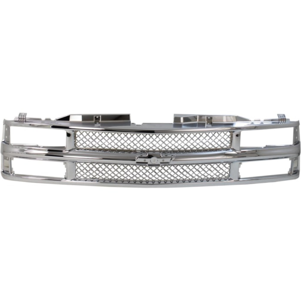 For Chevy Tahoe Grille Assembly 1995-2002 | Mesh | Chrome Shell & Insert | w/ Composite Headlights Plastic | 15981092 (CLX-M0-USA-G070103C-CL360A71)
