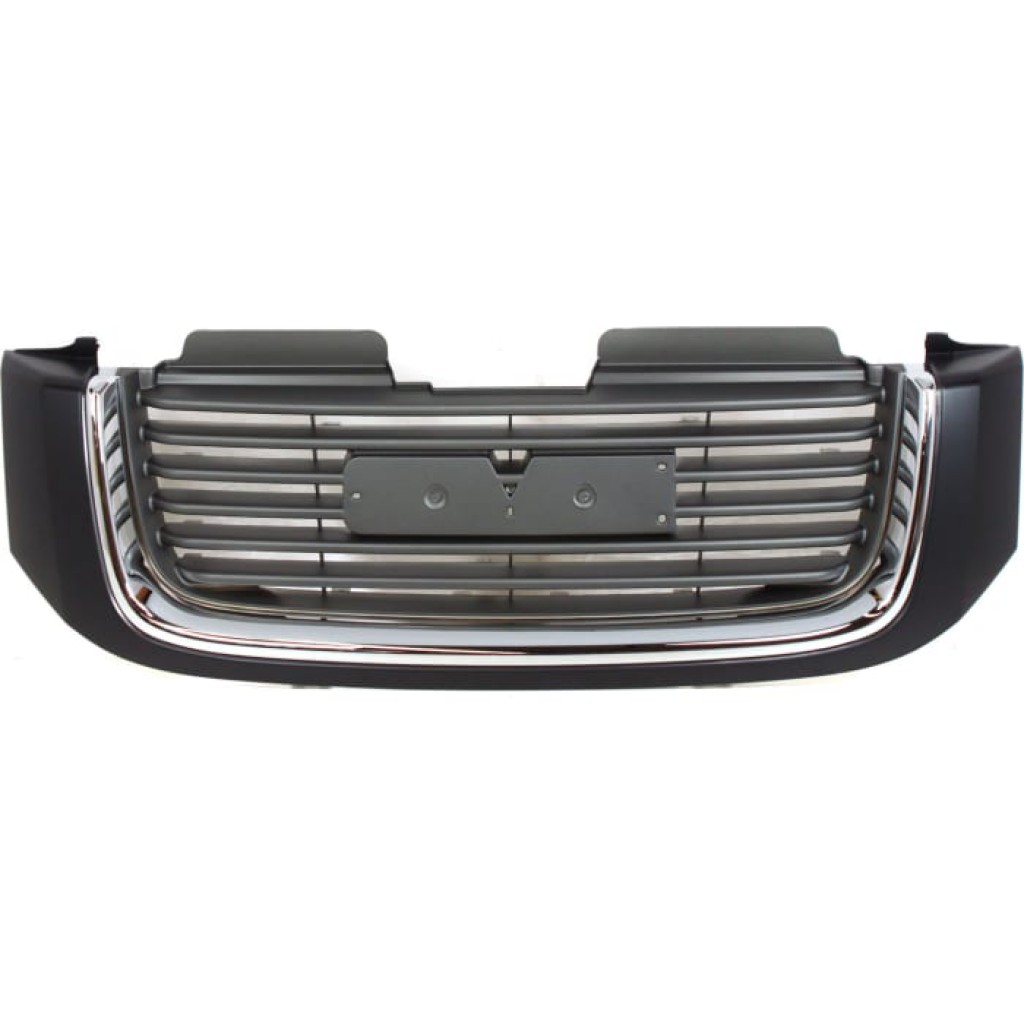 For GMC Envoy XUV Grille Assembly 2004 2005 | Painted Black Shell / Painted Gray Insert | w/ Chrome Insert Opn'g Mldg | w/o Washer Hole Plastic | GM1200465 | 10358134 (CLX-M0-USA-C070106-CL360A72)