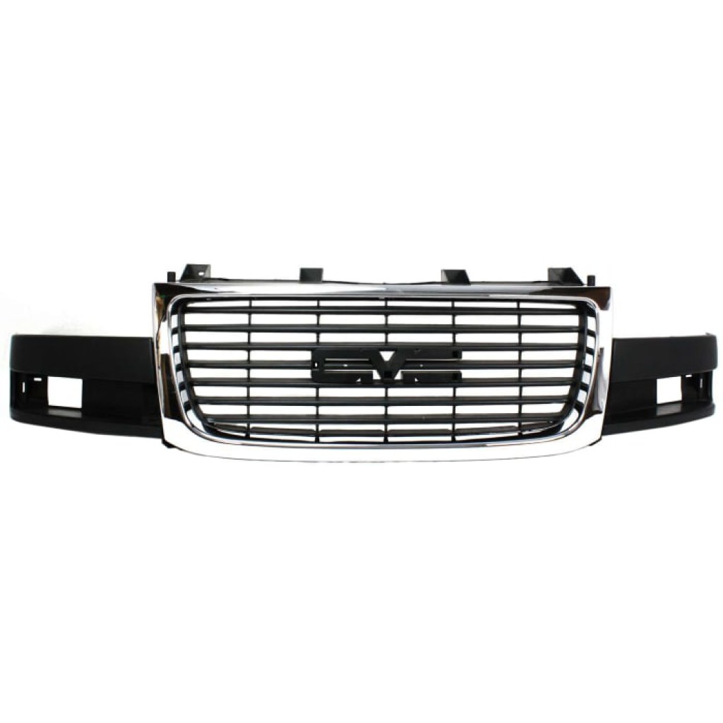 For GMC Savana 1500 Grille Assembly 2003-2014 | Chrome Shell / Painted Black Insert | w/ Composite Headlight Plastic | GM1200532 | 22881263 (CLX-M0-USA-G070116-CL360A70)
