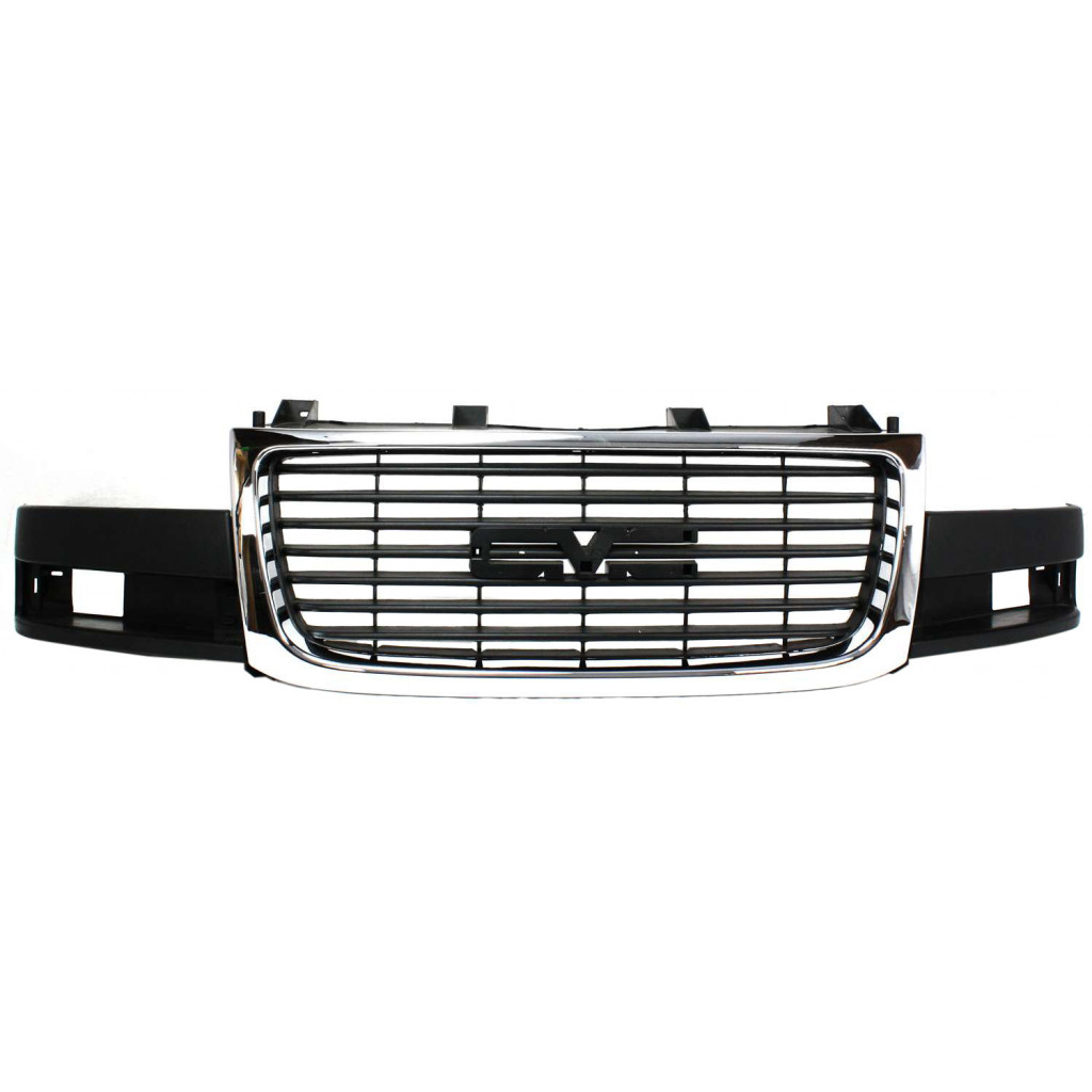 For GMC Savana 2500 / 3500 Grille Assembly 2003-2017 | Chrome Shell / Painted Black Insert | w/ Composite Headlight Plastic | GM1200532 | 22881263 (CLX-M0-USA-G070116-CL360A71)