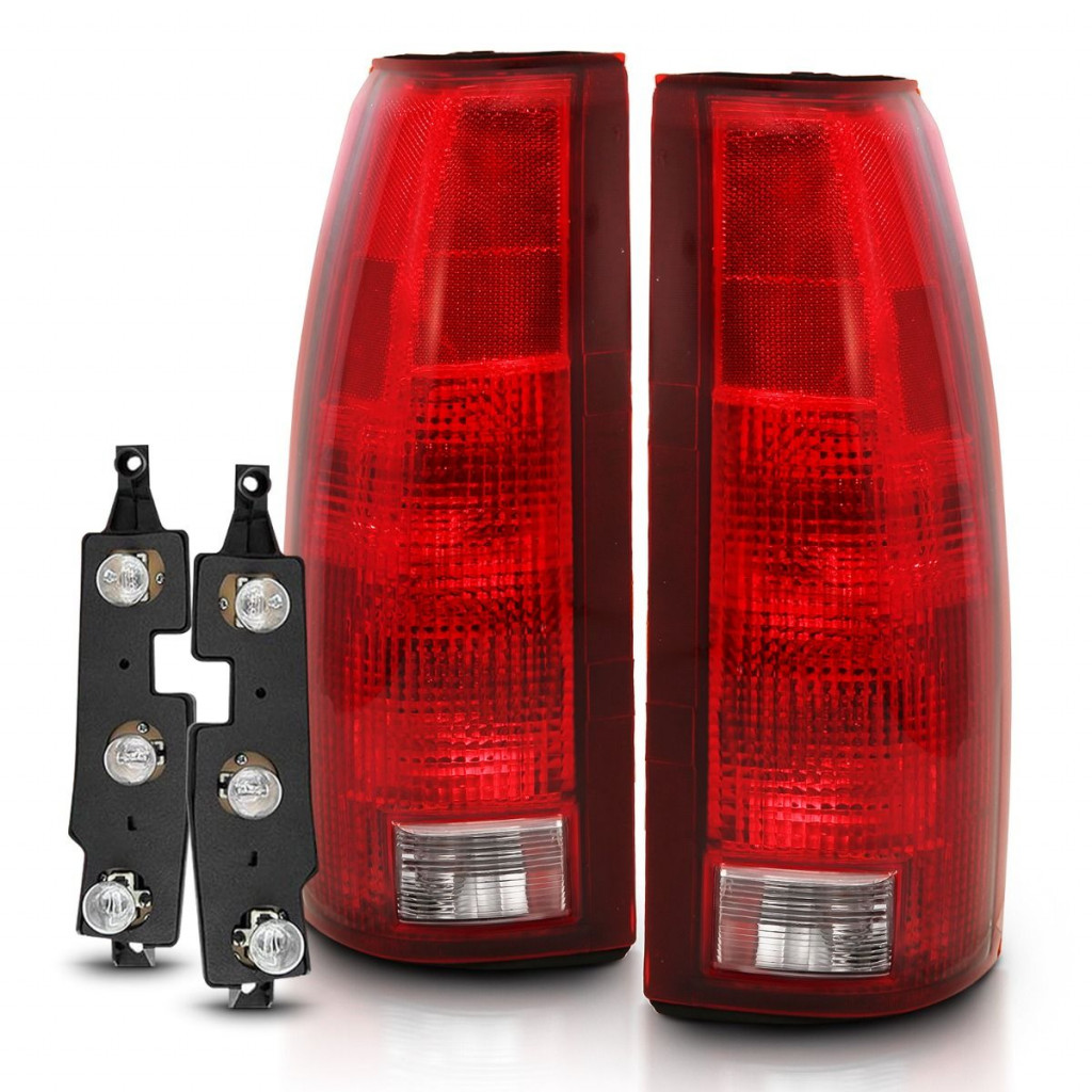 ANZO For GMC V2500 Suburban 1988-1991 Tail Light Red/Clear Lens w/ Circuit Board | OE Replacement (TLX-anz311300-CL360A83)