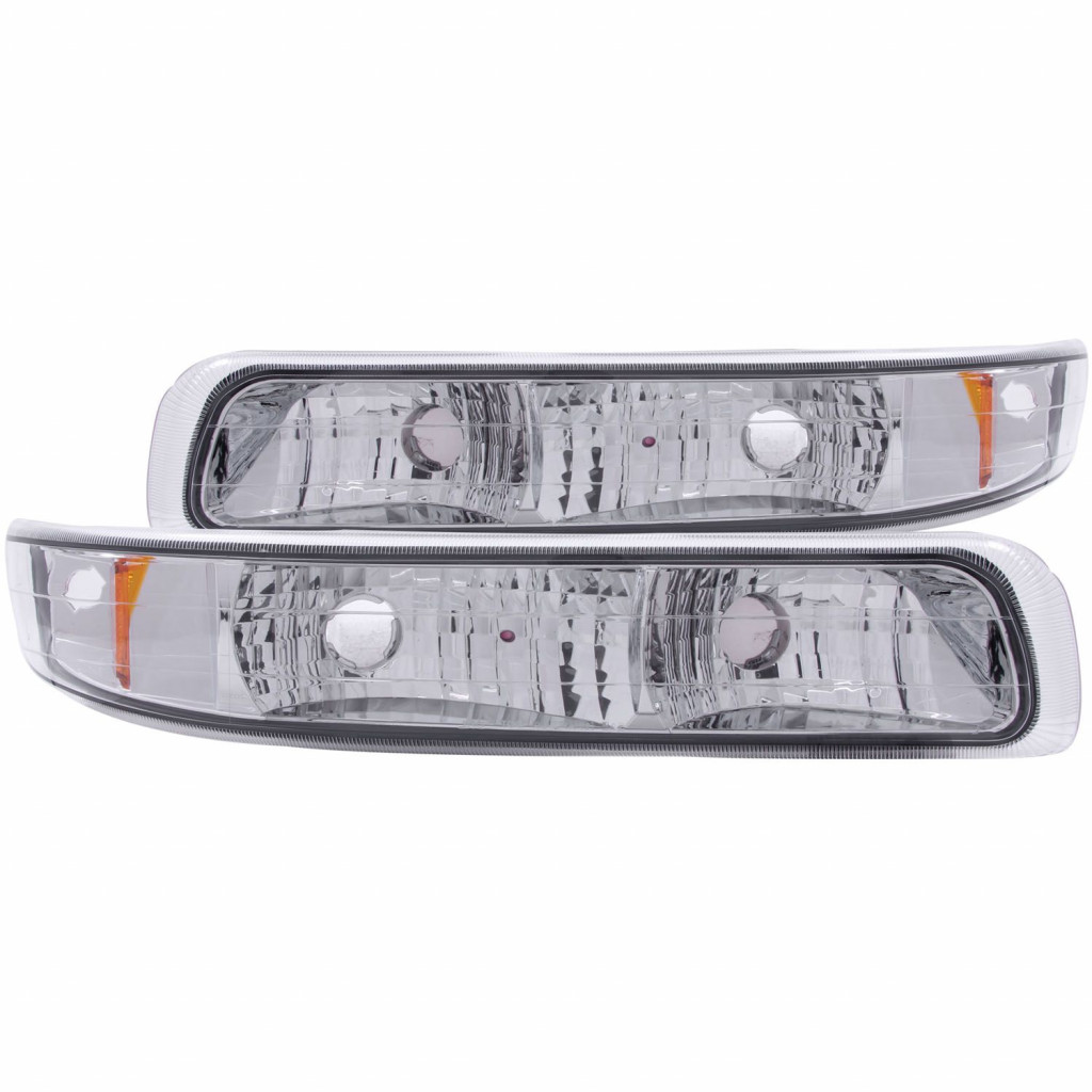 ANZO For Chevy Tahoe 2000-2006 Parking Lights Euro Chrome w/ Amber Reflector | Amber (TLX-anz511064-CL360A71)