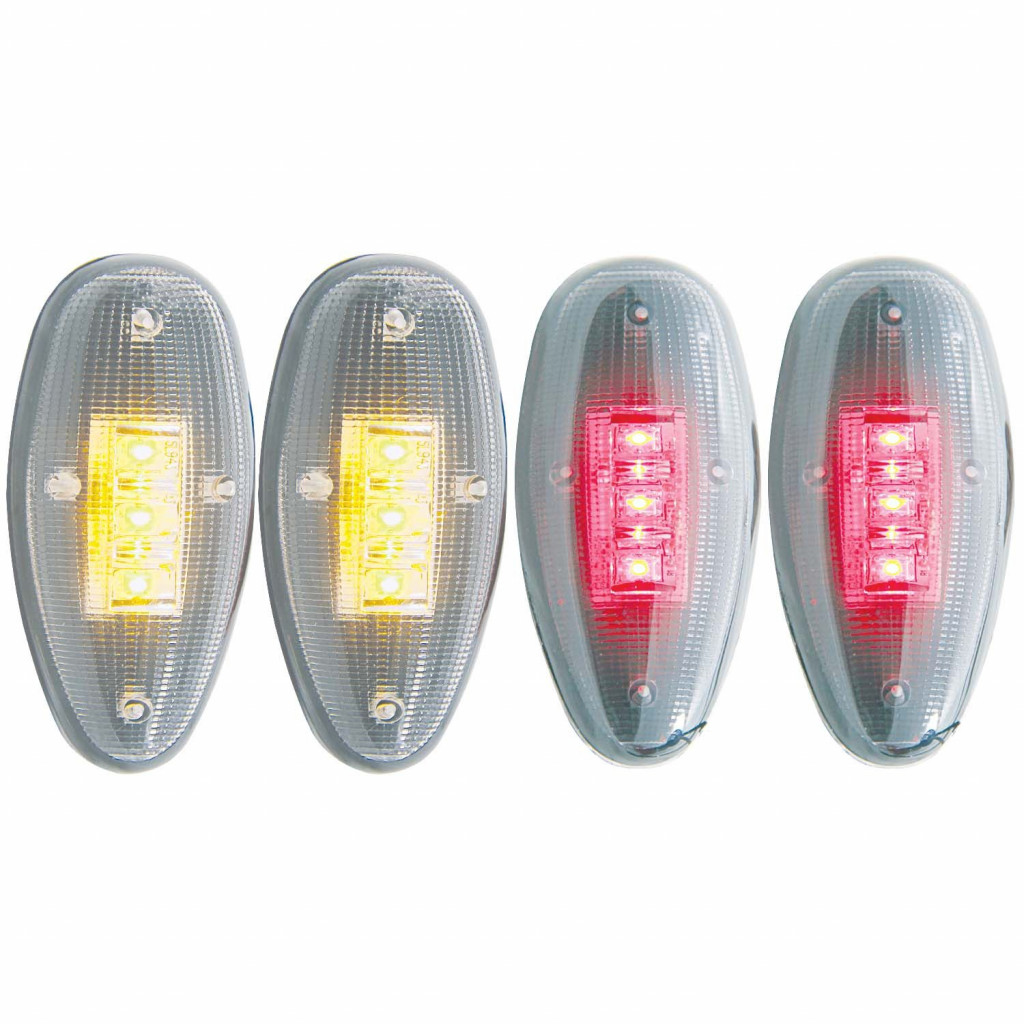 ANZO For GMC Sierra 3500 HD 2007-2014 Fender Light LED Kit Clear | 2pc Amber / 2pc - Red (TLX-anz861081-CL360A70)