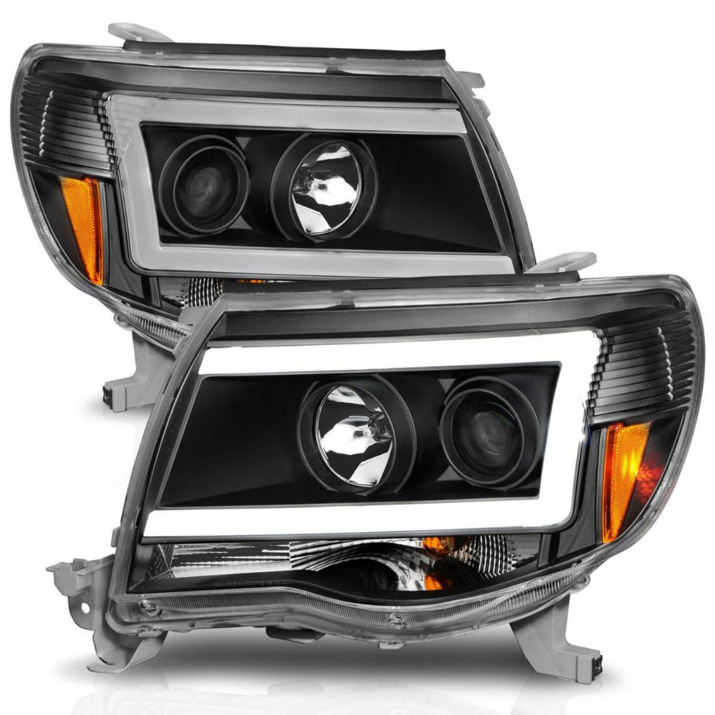 ANZO For Toyota Tacoma 05-09 Projector Headlights Light Bar Style w/ C Light Bar | 111517 (TLX-anz111517-CL360A70)