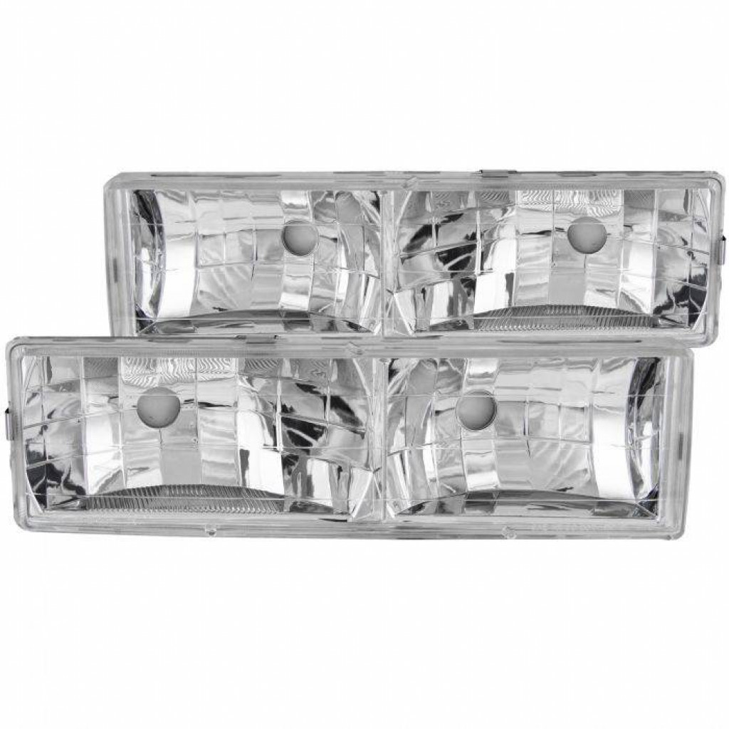 ANZO For Chevy Blazer 1992 1993 1994 Crystal Headlights Chrome w/o Bulbs | (TLX-anz111136-CL360A78)