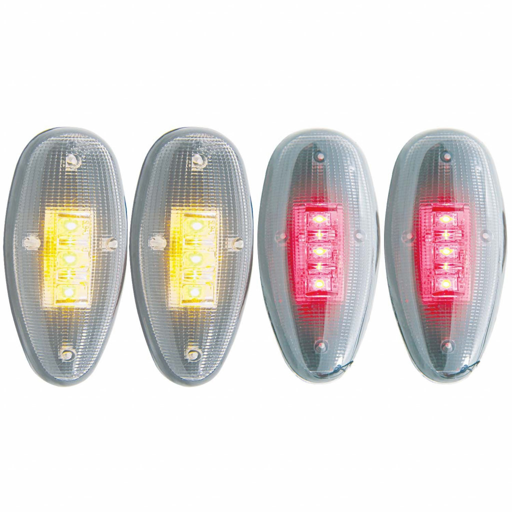 ANZO For Chevy Silverado 3500 2001-2006 Fender Light LED Kit Clear | 2pc Amber / 2pc - Red (TLX-anz861081-CL360A73)