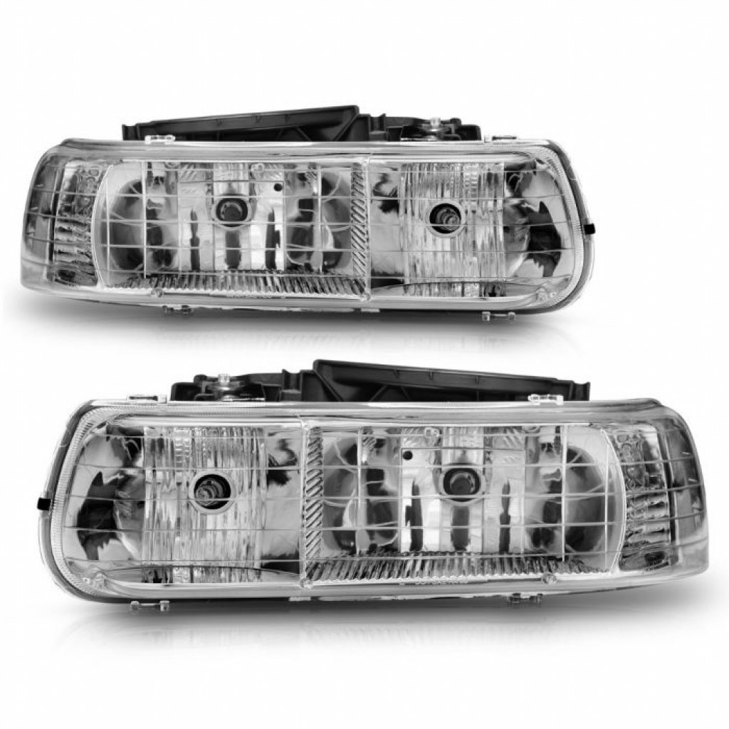 ANZO For Chevy Suburban 1500/2500 2000-2006 Crystal Headlights Chrome | (TLX-anz111011-CL360A73)
