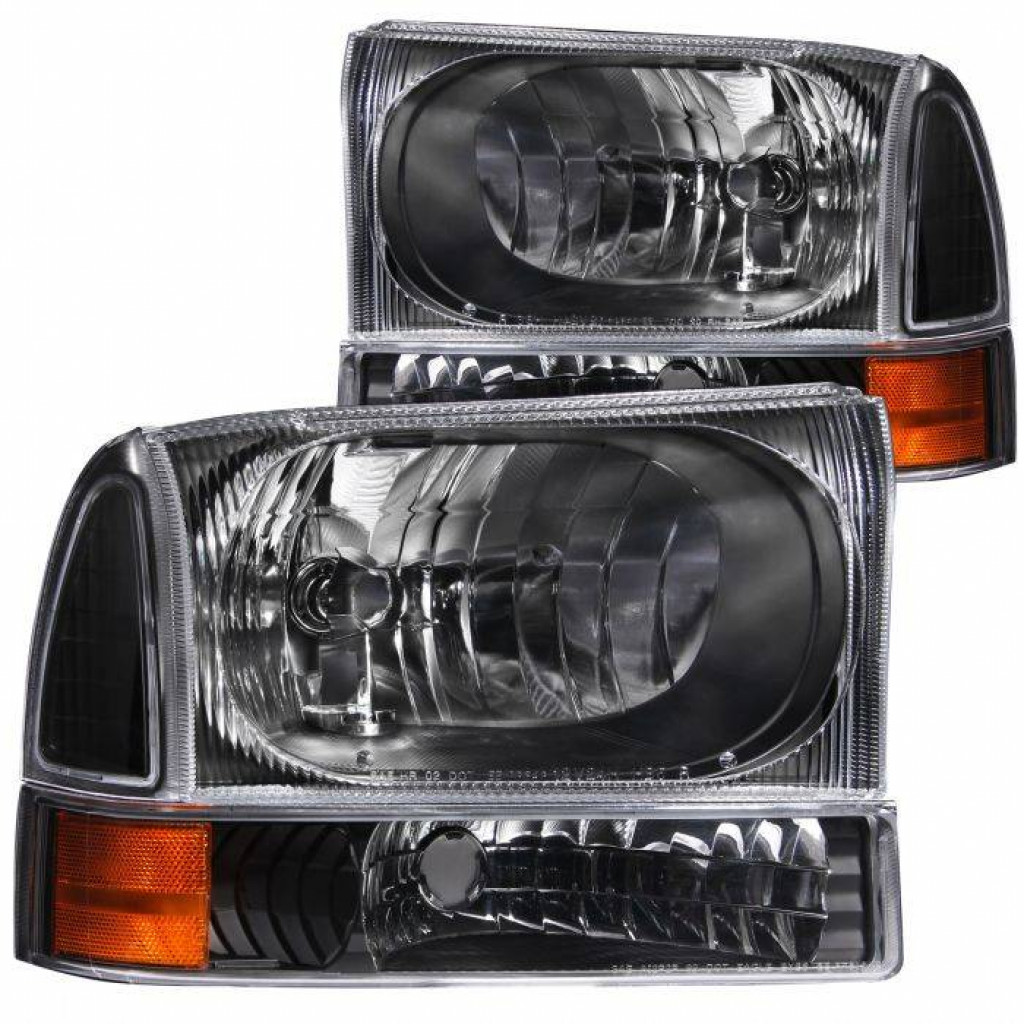 ANZO For Ford Excursion 2000 01 02 03 2004 Crystal Headlights Black | (TLX-anz111080-CL360A70)