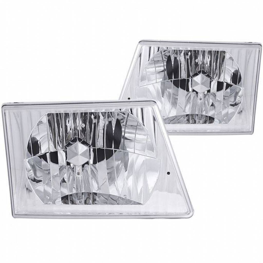 ANZO For Ford E-150/E-250 Econoline 1992-2002 Crystal Headlights Chrome | (TLX-anz111026-CL360A71)