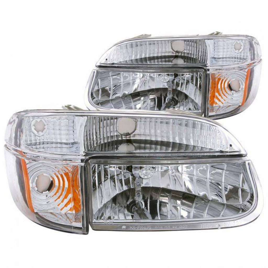 ANZO For Ford Explorer 1995-2001 Crystal Headlights Chrome w/ Corner Lights 2Pc | (TLX-anz111040-CL360A70)