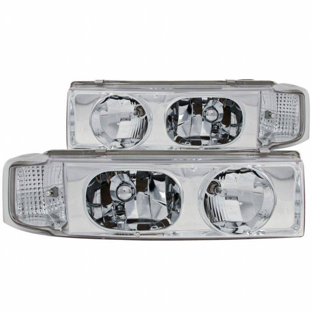 ANZO For Chevy Astro 1995-2005 Crystal Headlights Chrome 1Pc | (TLX-anz111001-CL360A70)