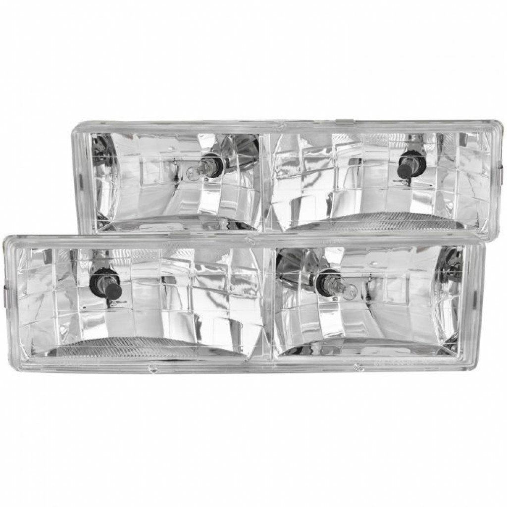 ANZO For Chevy Tahoe 1995 96 97 98 1999 Crystal Headlights Chrome | (TLX-anz111004-CL360A77)