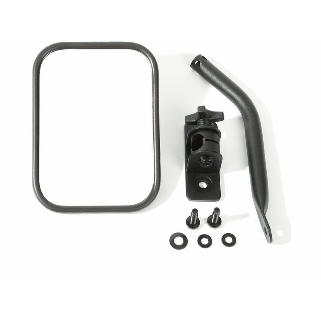 Rugged Ridge For Jeep Wrangler 1997-2018 Quick Release Mirror Kit Textured Black | Rectangluar (TLX-rug11025.18-CL360A70)
