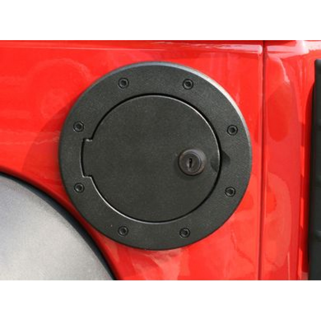 Rugged Ridge For Jeep Wrangler JK 2007-2018 Gas Cap Door Locking Black Aluminum | (TLX-rug11425.06-CL360A70)